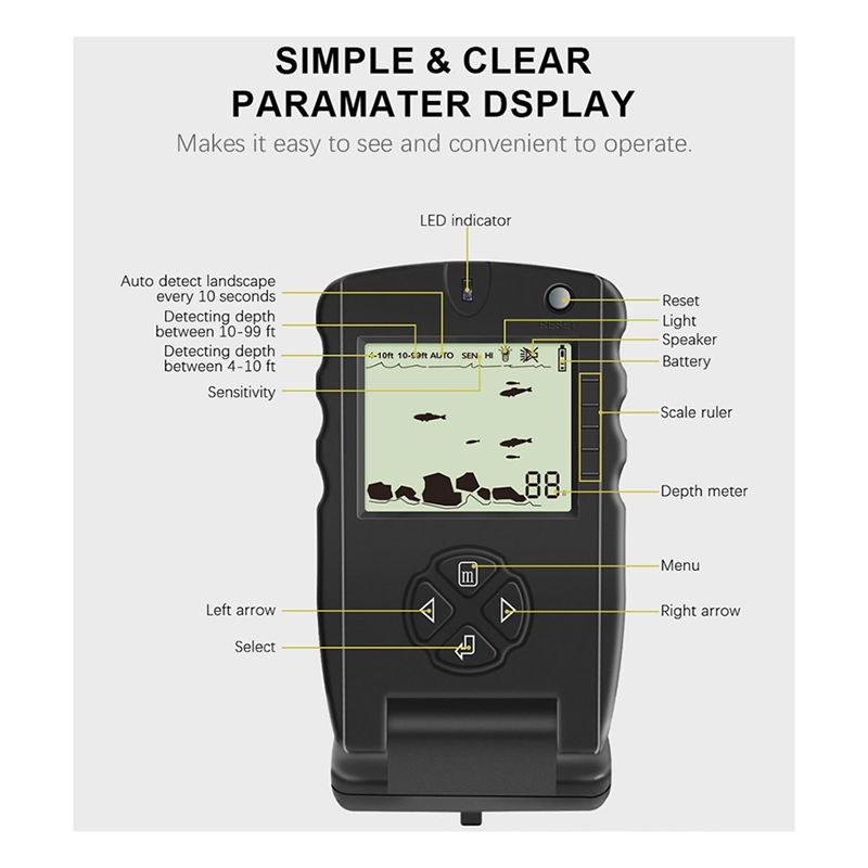 New Portable Fish Finder, Ice  - đánh giá và giá Fish Finder Transducer