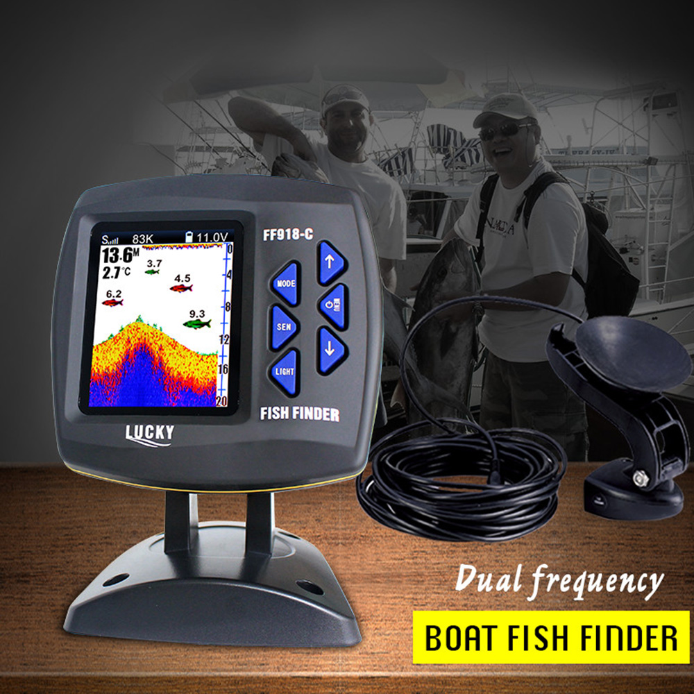 FF918-C100DS Color Screen Wire - đánh giá và giá Fish Finder Transducer